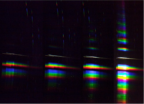 分光観測によって得られたカプセルと本体のスペクトルの時間変化の画像